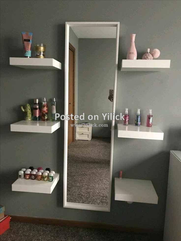 Dressing mirror white in color