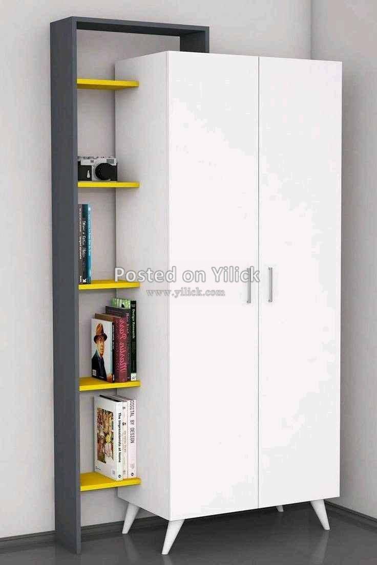 Wardrobe with side book shelf