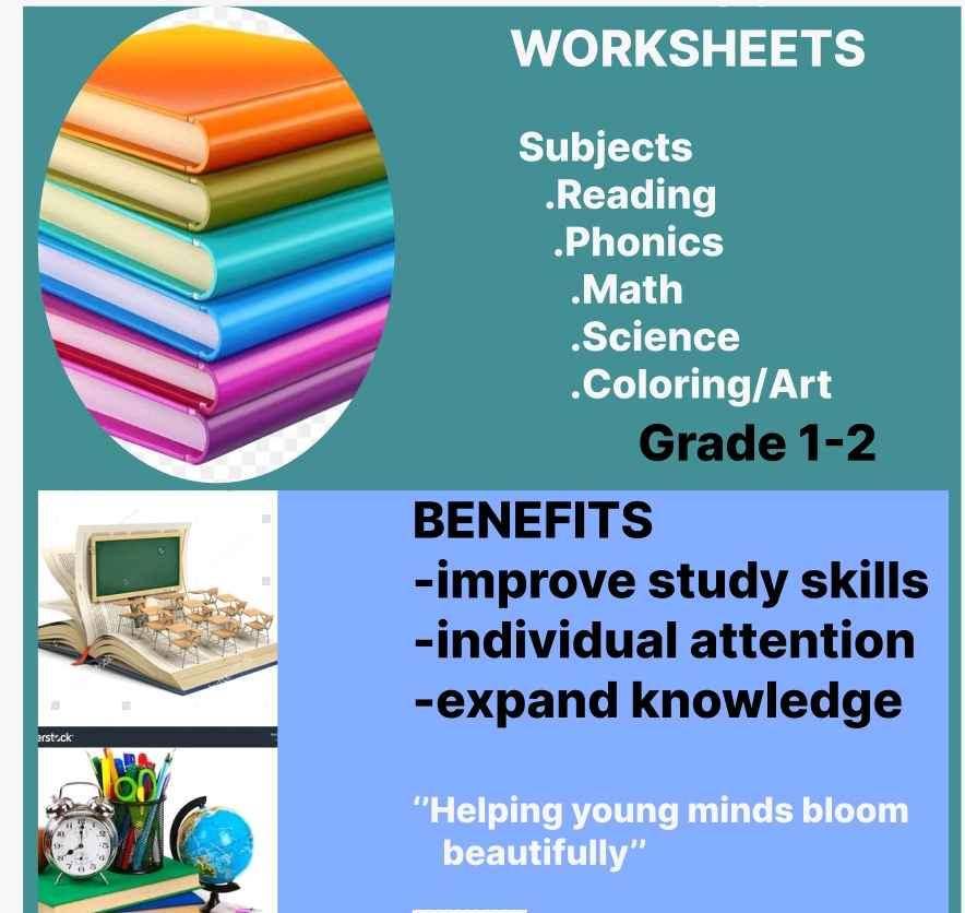 Grade 1 and 2 worksheets
