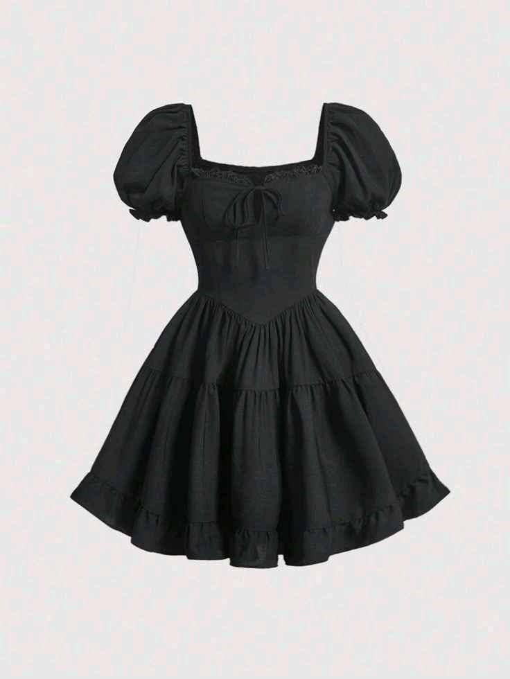 Mini black dress with corset
