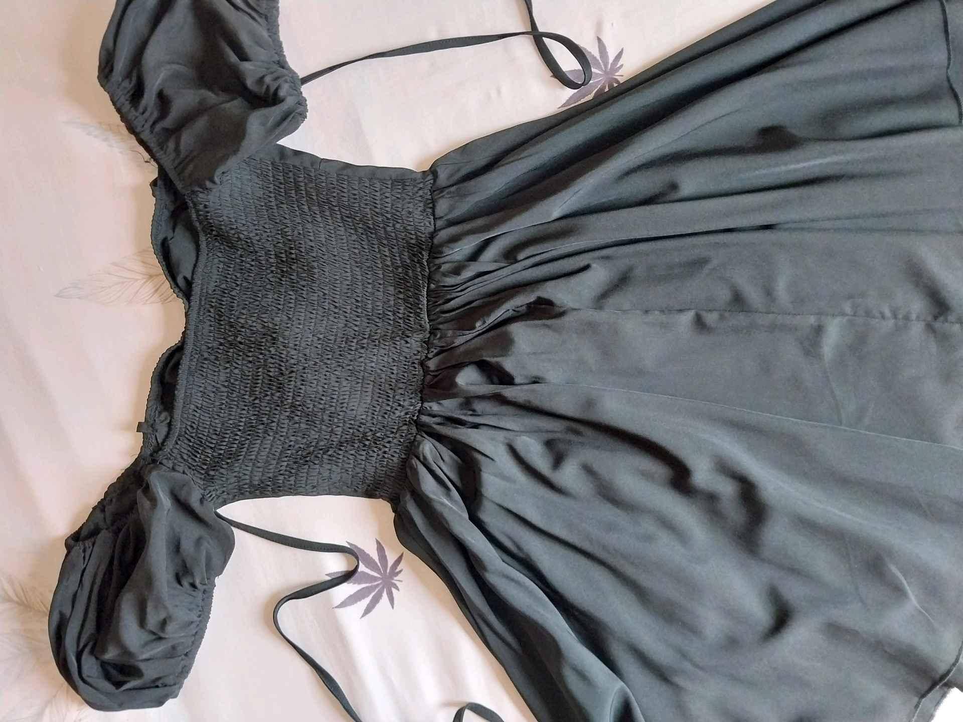 Mini black dress with corset