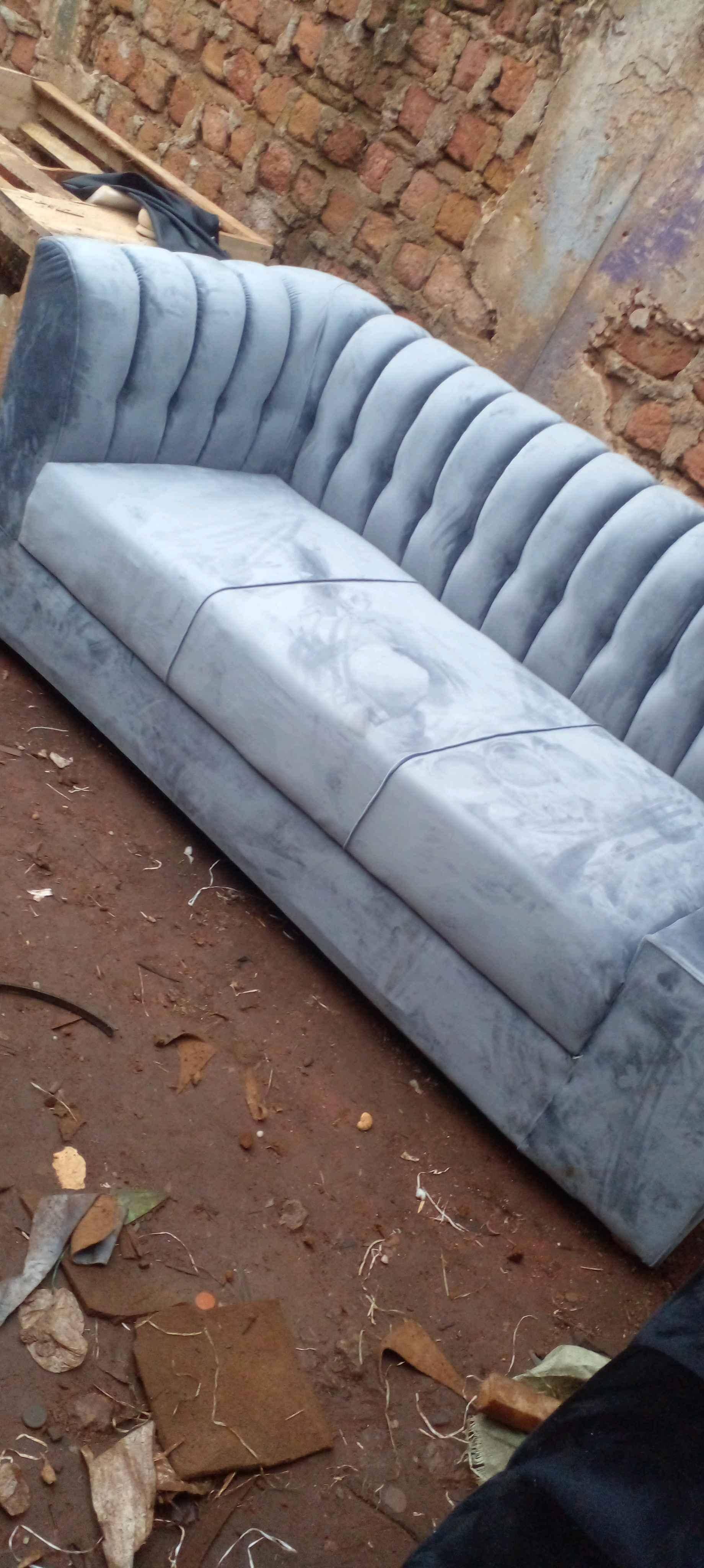Gray min L shaped couch readily available