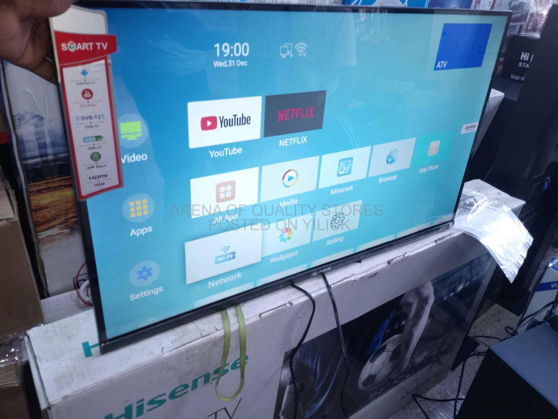 Mi-tech Tv 32"inch Smart LED Frameless Free to air inside