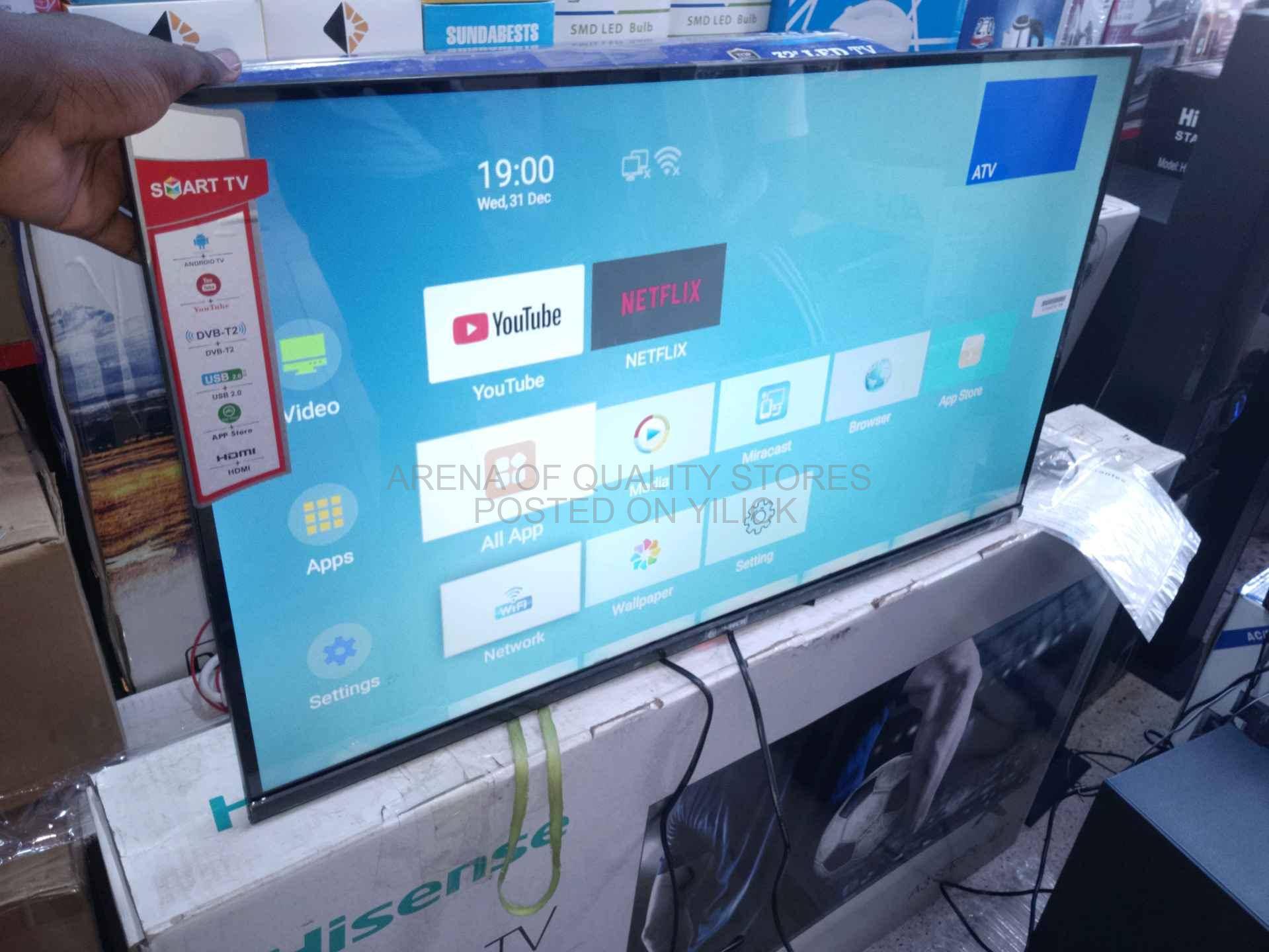 Mi-tech Tv 32"inch Smart LED Frameless Free to air inside