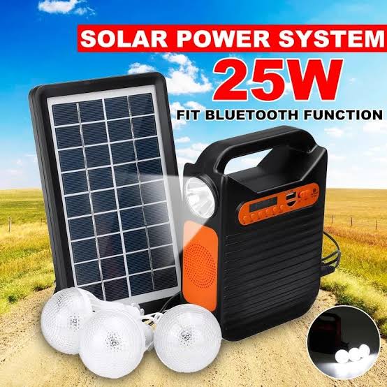 3 lamps solar panel with charging port