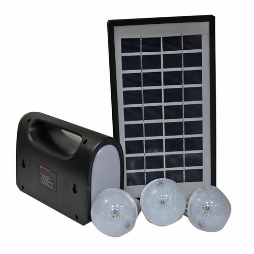 solar panel with 3 bulbs