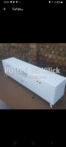 standard TV stand in white 
